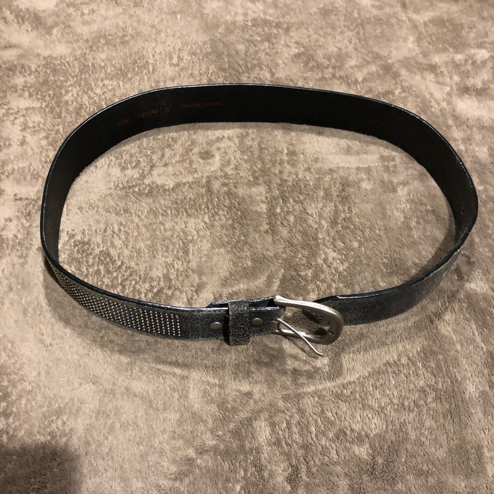 Vintage Black Leather Nail Studded Belt.